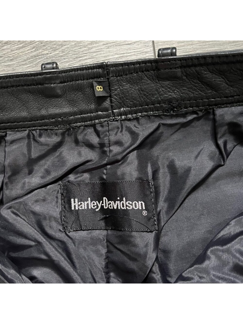 Vintage Harley-Davidson Women's 8 Leather Lace Up Motorcycle Pants Black - Picture 10 of 14